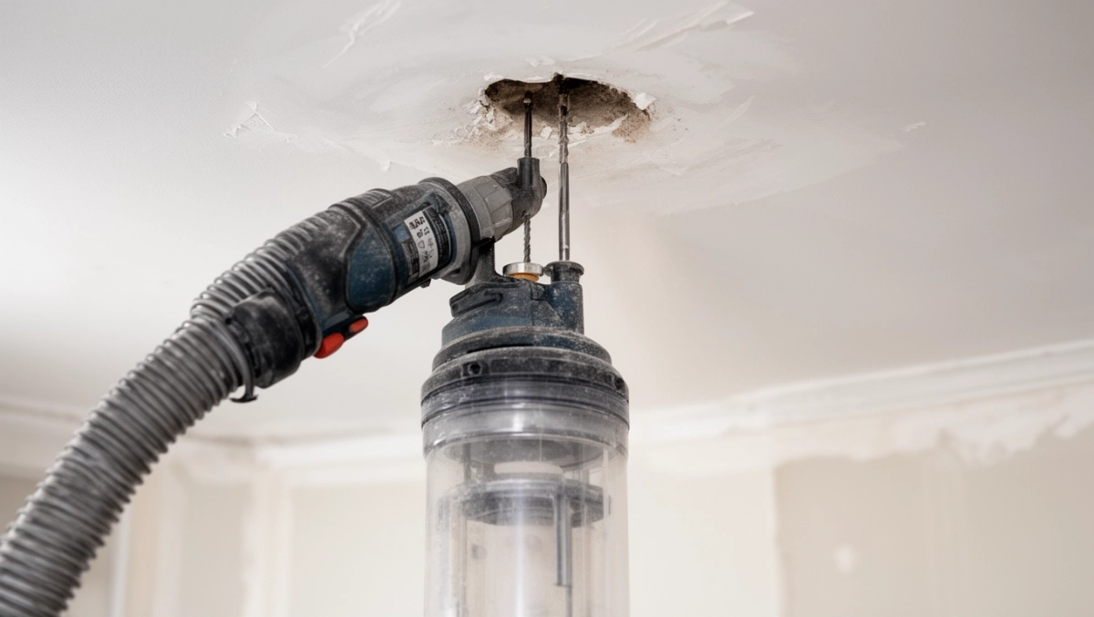 Bezpyłowe wiercenie w suficie