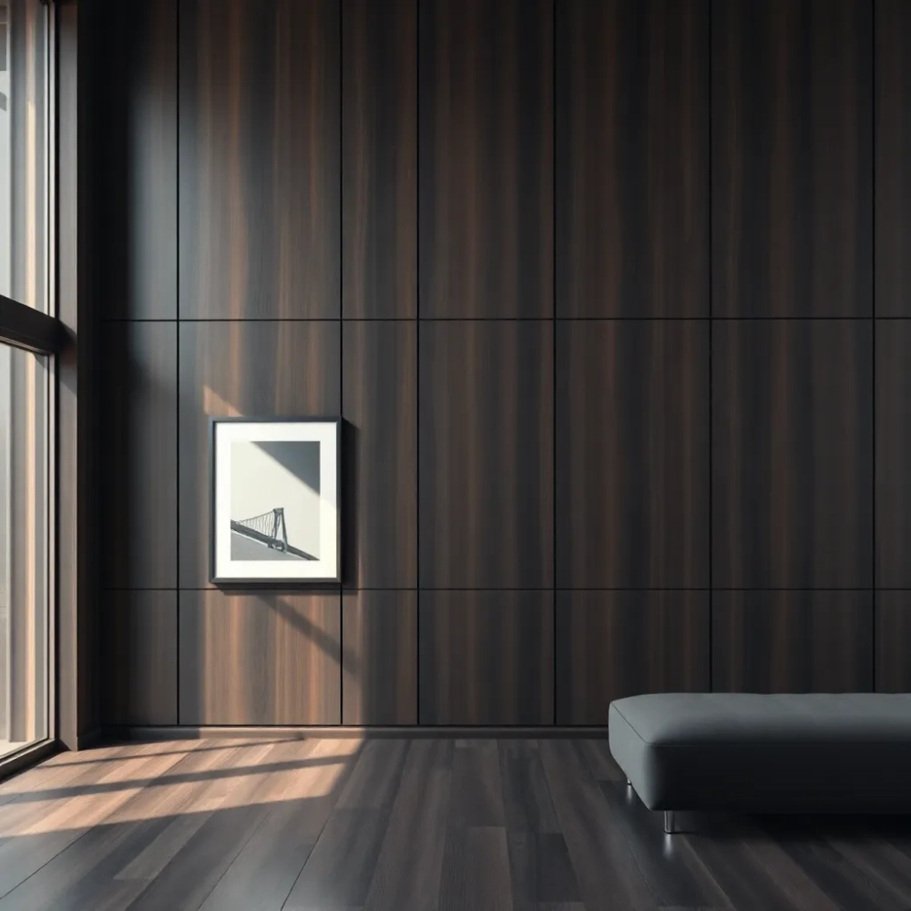 Ciemne panele w salonie