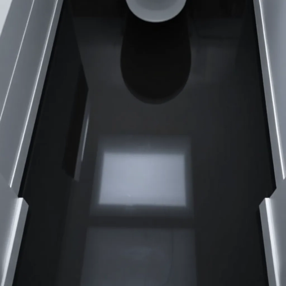 Czarna podłoga w małej łazience