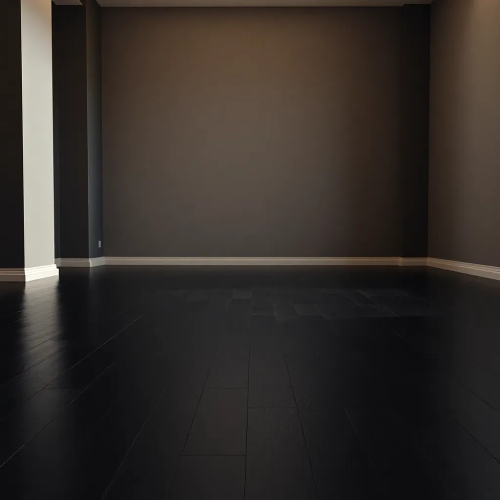 Czarna podłoga w sypialni