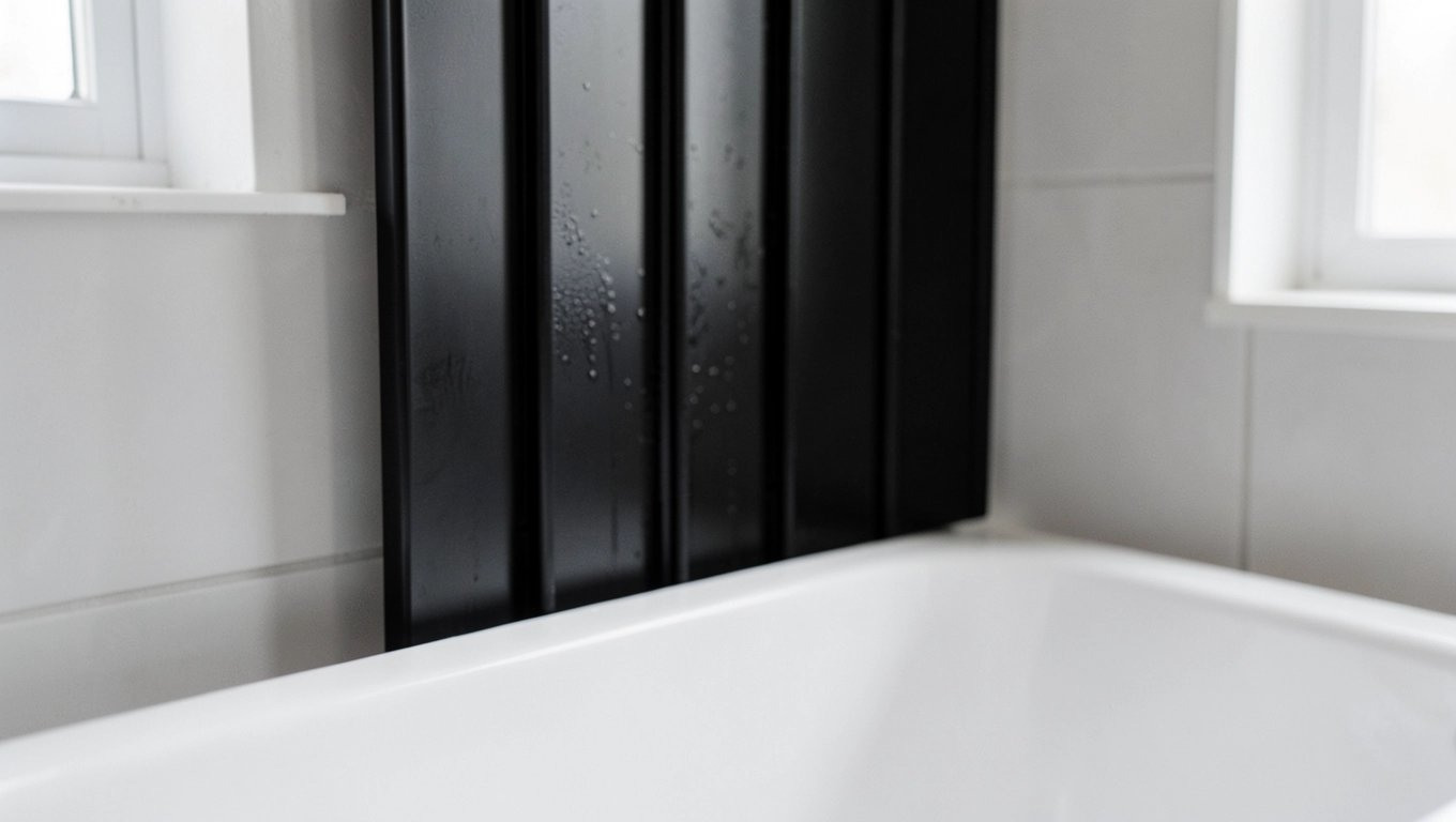 Czarne lamele w łazience