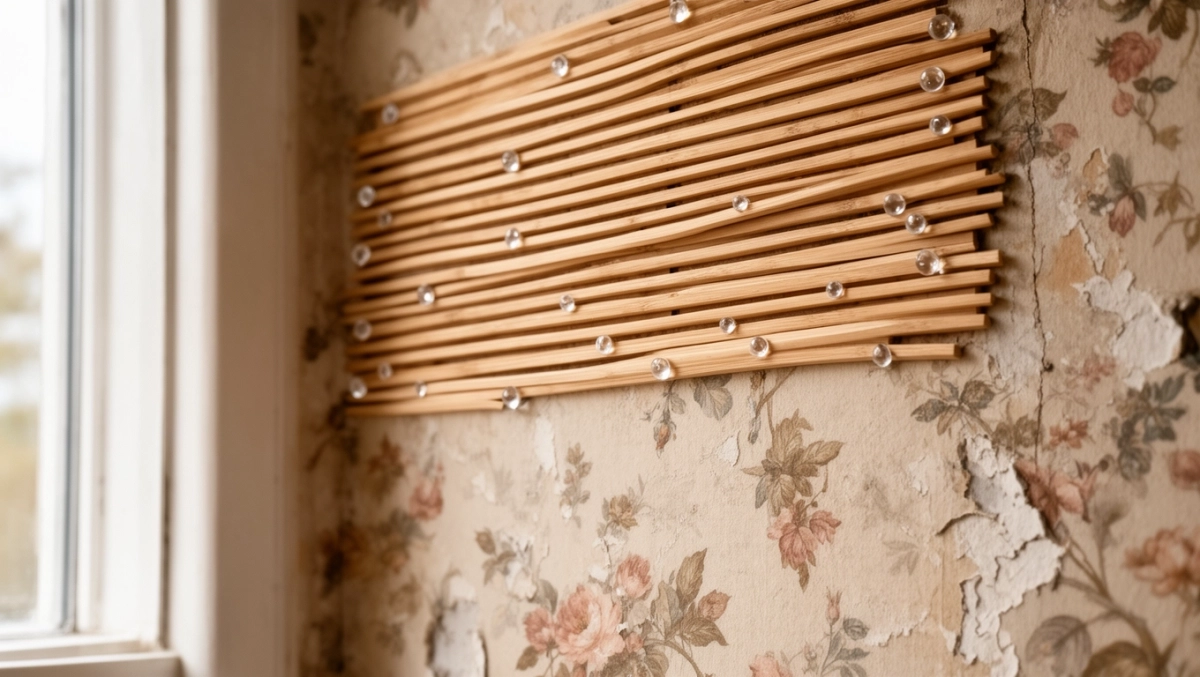 czy lamele mozna przykleic na tapete