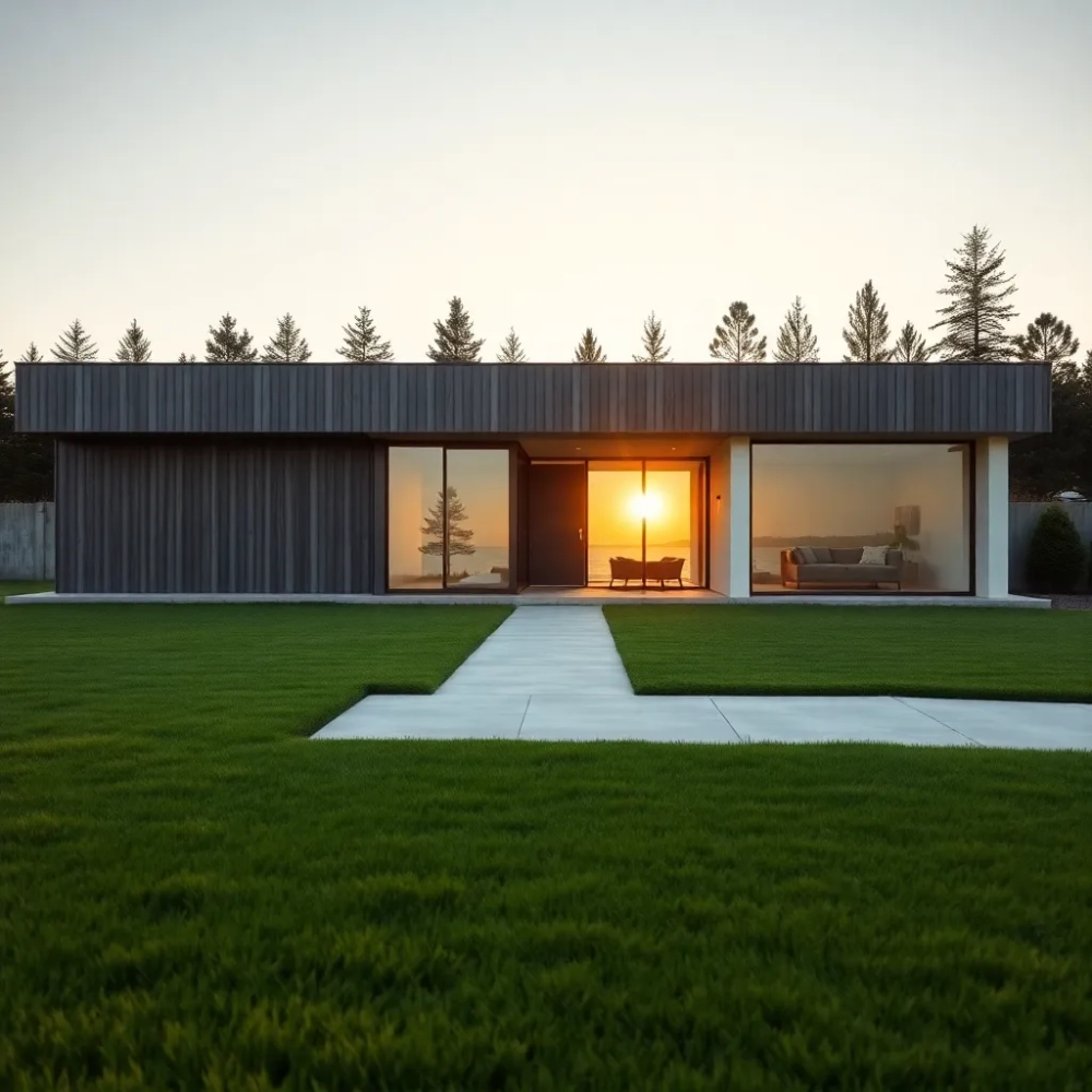 dom parterowy z płaskim dachem