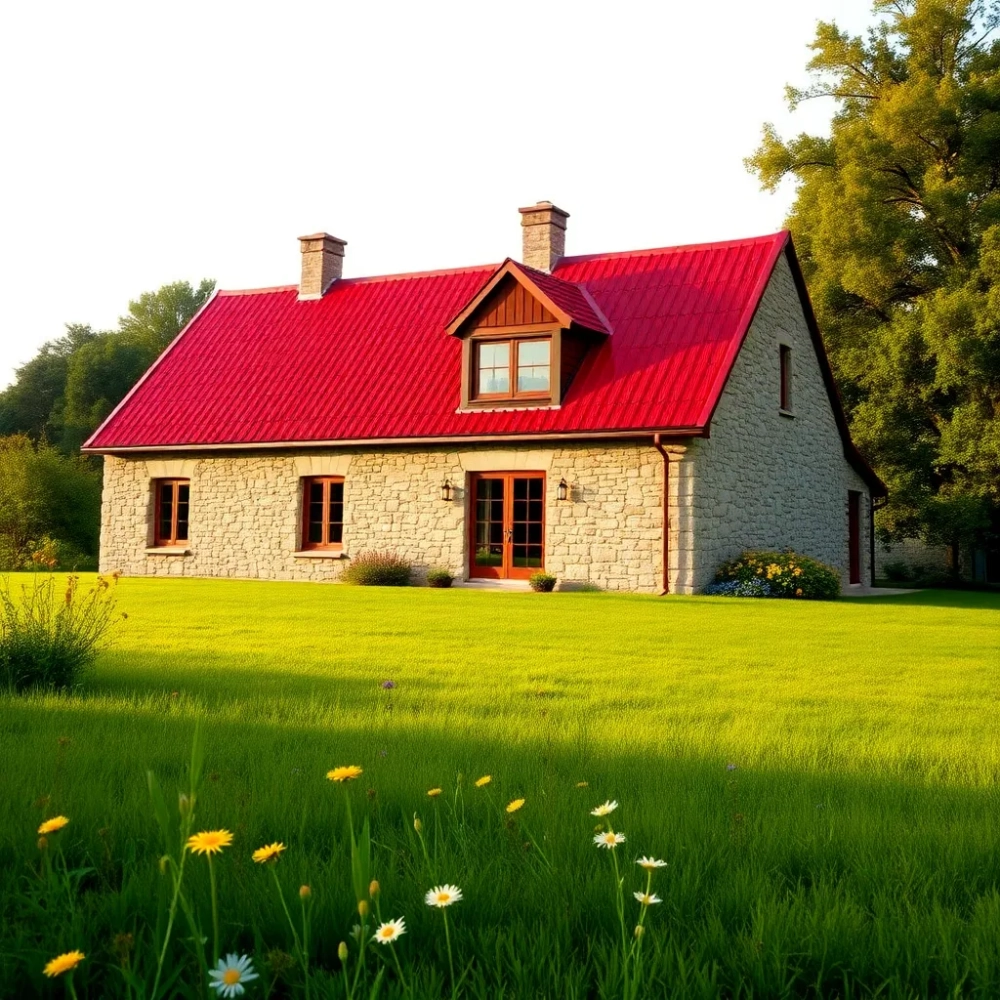 Dom z czerwonym dachem