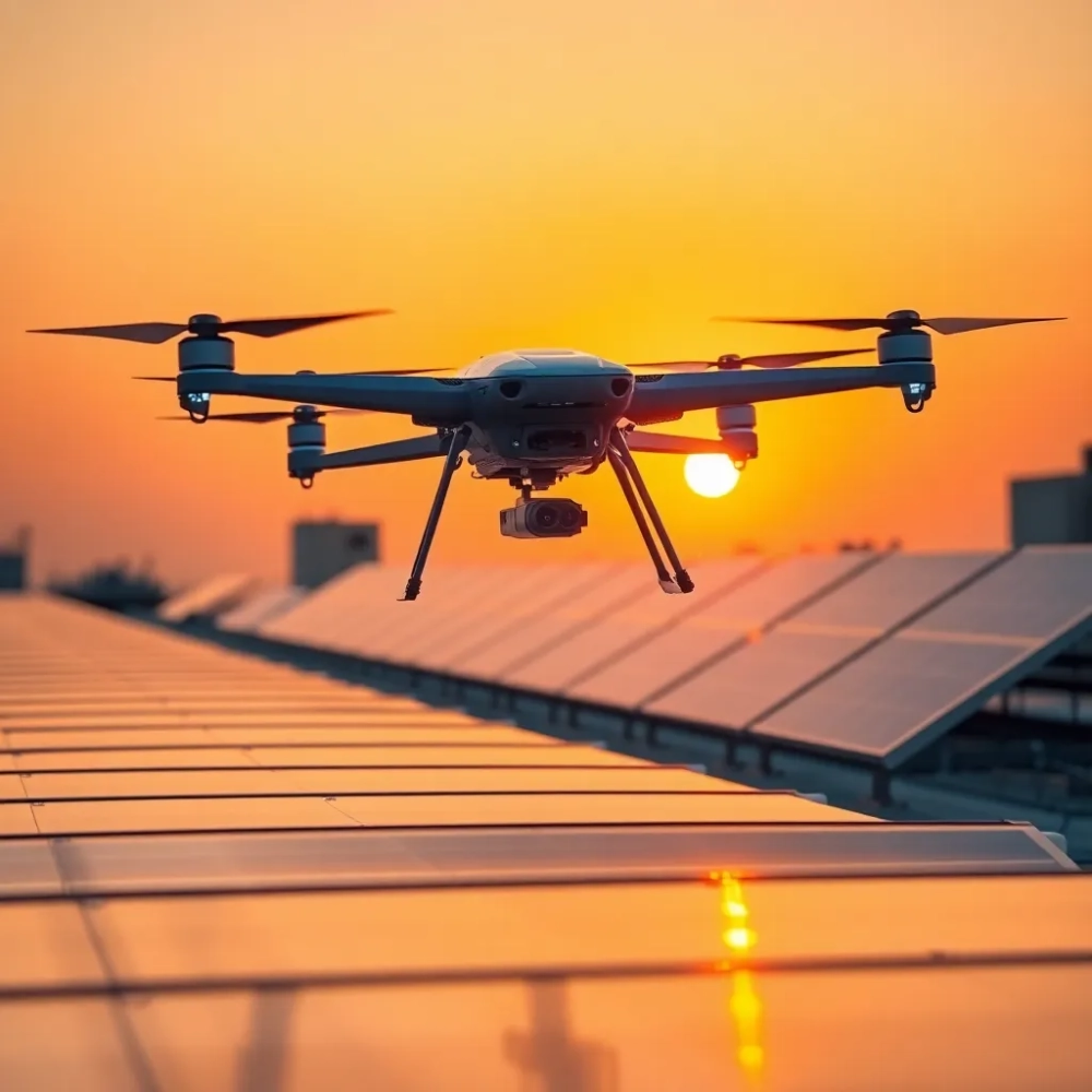 Dron do mycia paneli fotowoltaicznych