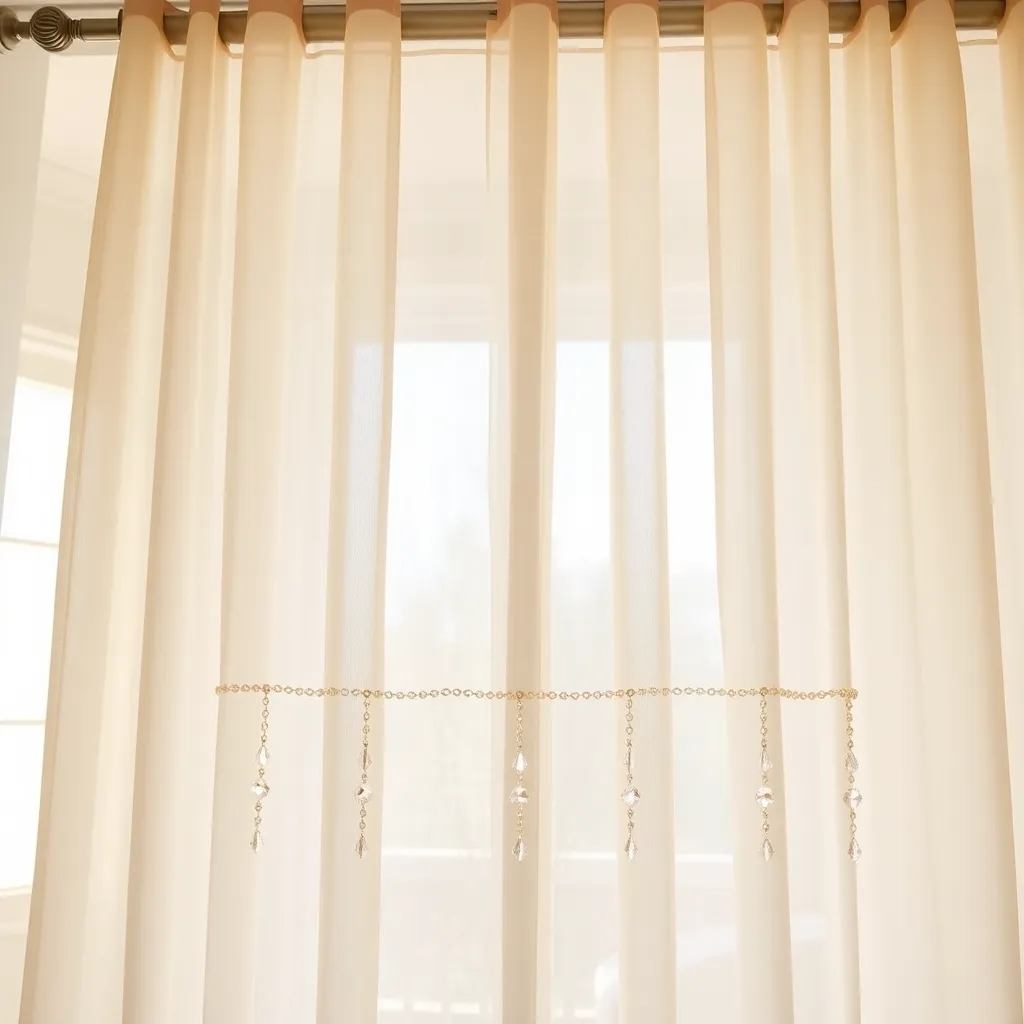 Firany panele z kryształkami do salonu