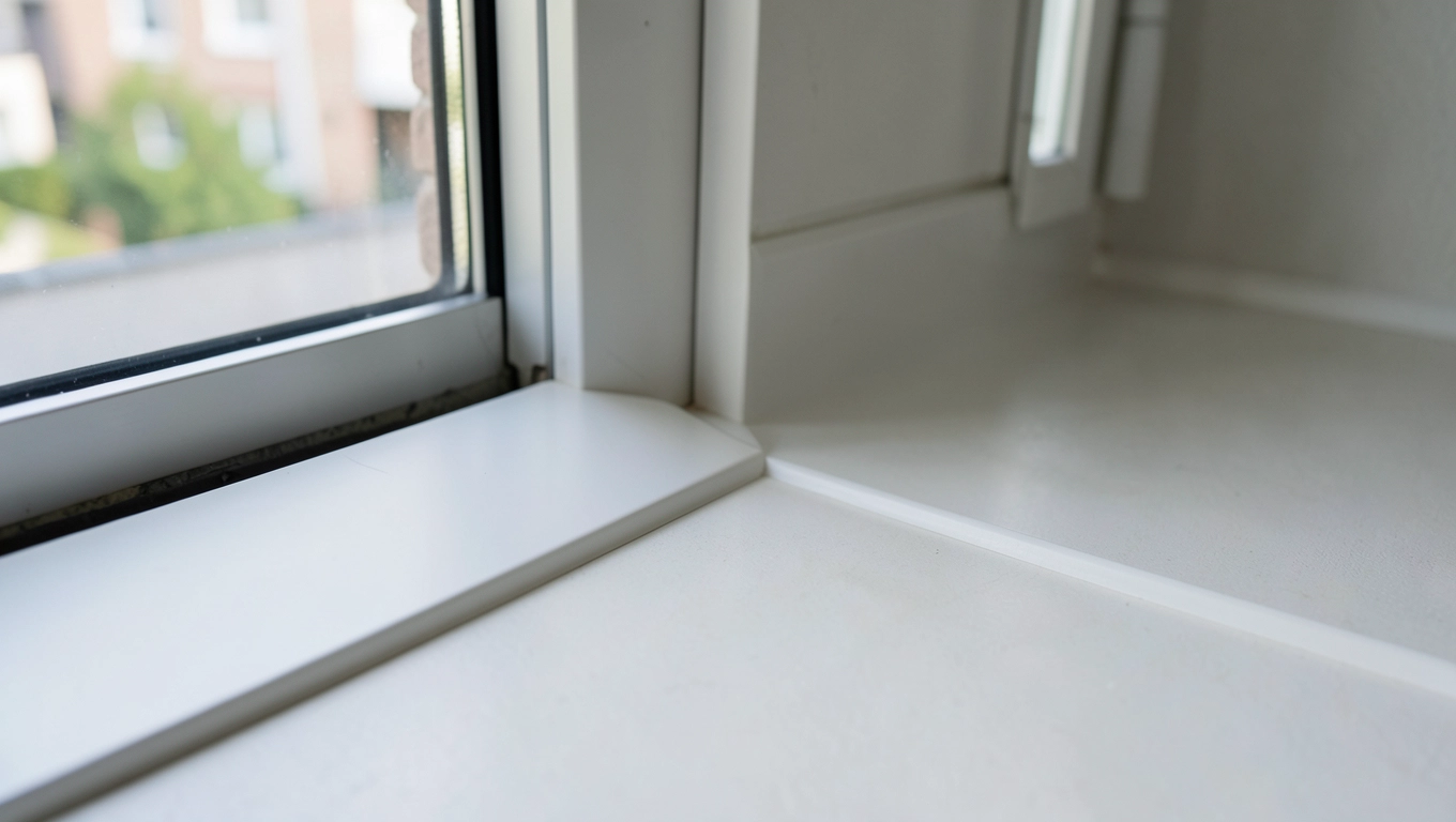 Gładka powierzchnia paneli pod ościeżnicą