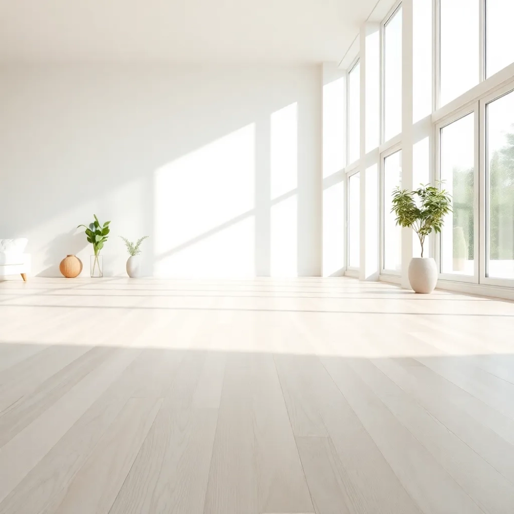 Jasna podłoga w salonie