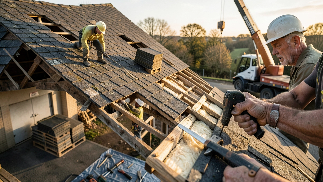Koszty robocizny przy wymianie dachu dwuspadowego