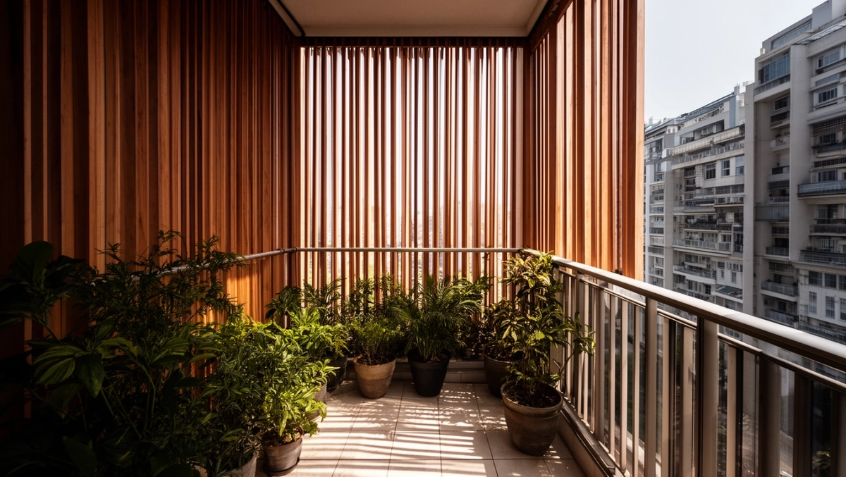 Lamele na balkon w bloku