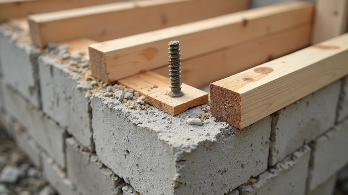 mocowanie legarów do bloczków betonowych