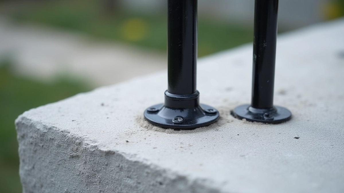 Mocowanie słupka balustrady do betonu