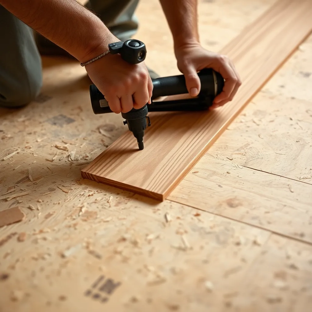 Montaż deski podłogowej na płycie OSB