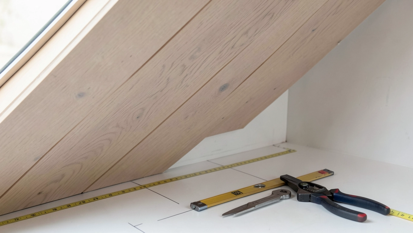 Montaż lameli na skosie krok po kroku