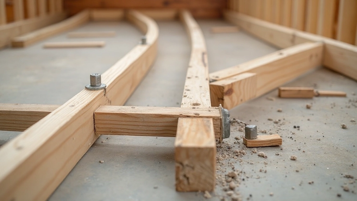 montaż legarów podłogowych