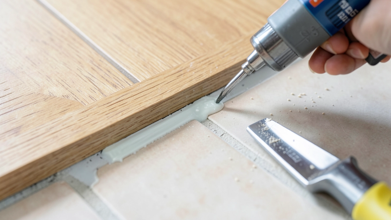 Montaż listwy łączeniowej panel-płytka