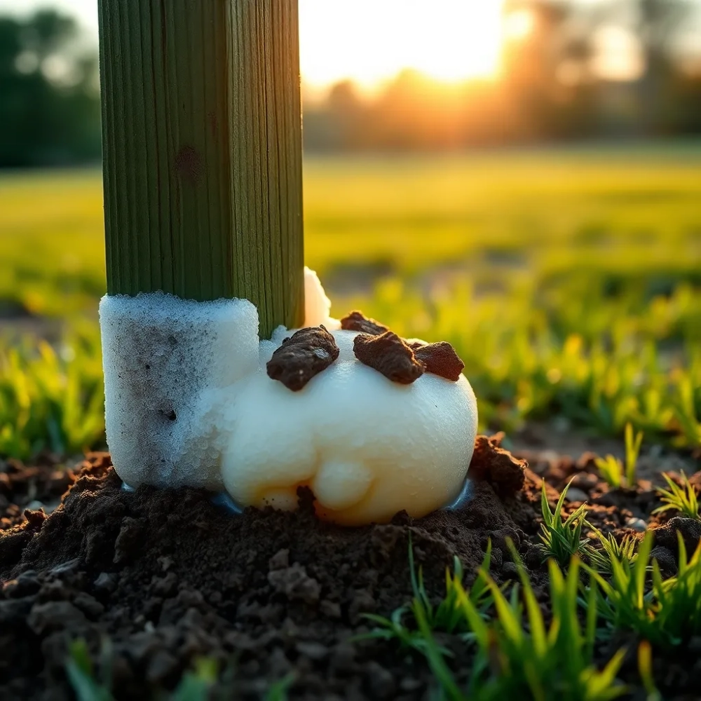 Montaż słupków ogrodzeniowych na piankę