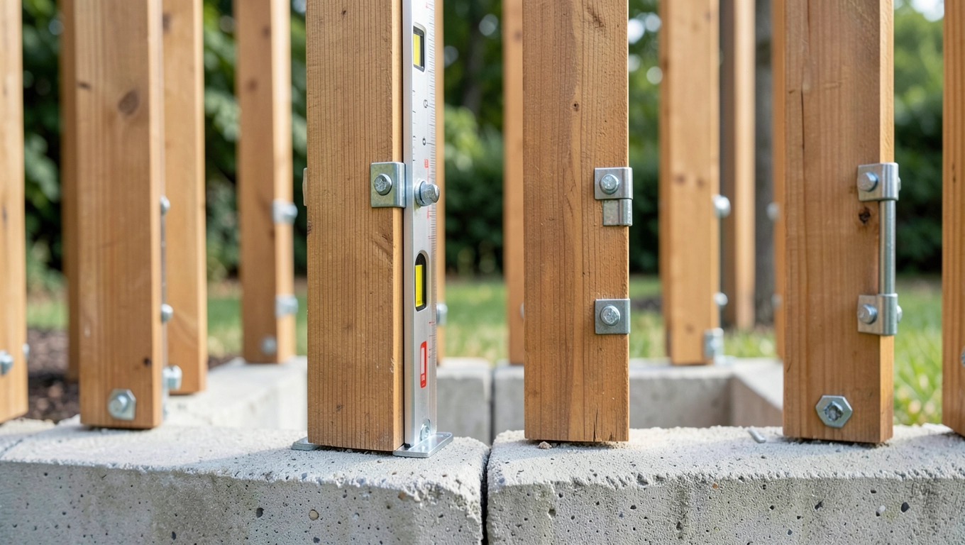 Montaż słupów pergoli lamelowej