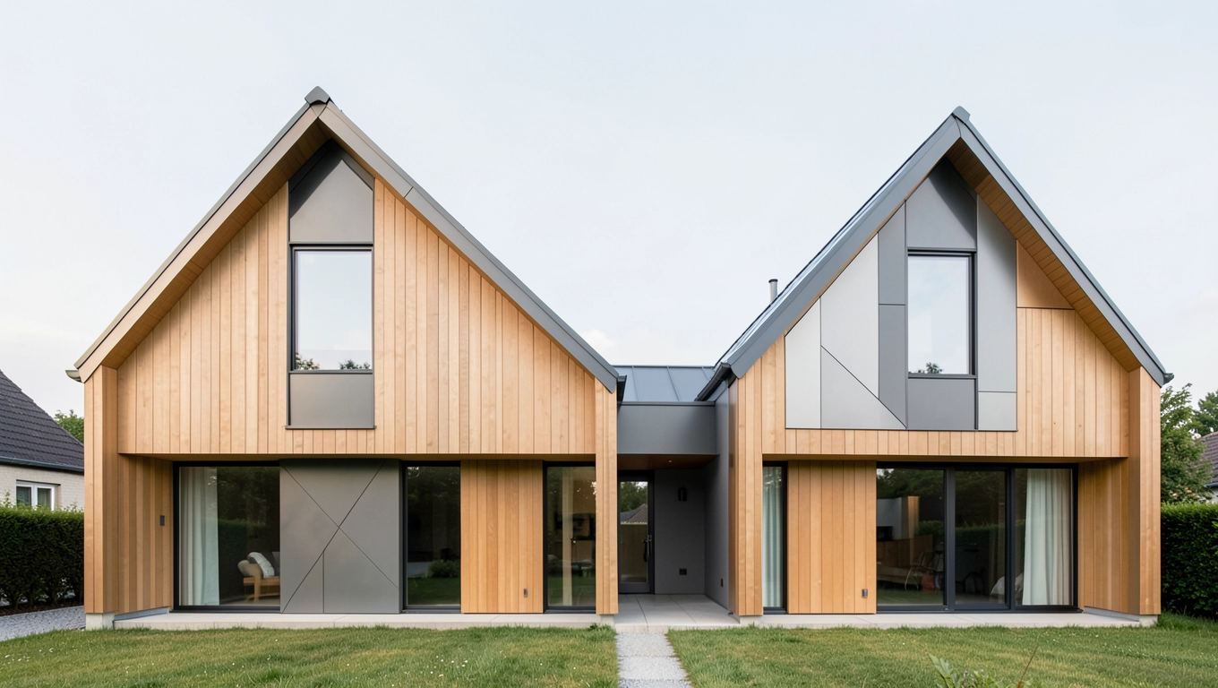 nowoczesne elewacje domów z dachem dwuspadowym