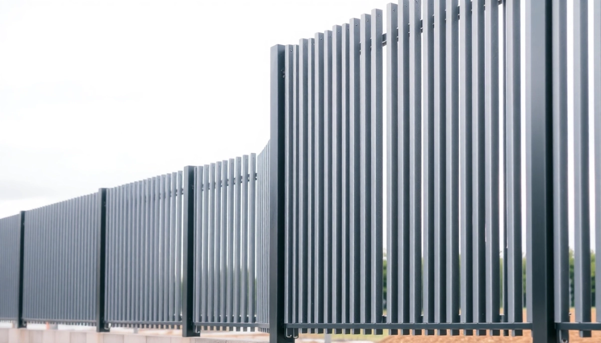 Nowoczesne ogrodzenie palisadowe pionowe