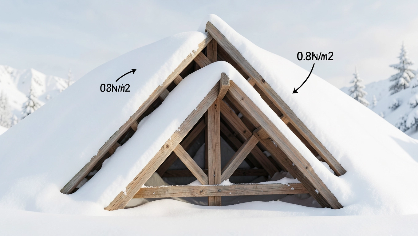 Obliczenia obciążenia krokwi dwuspadowych