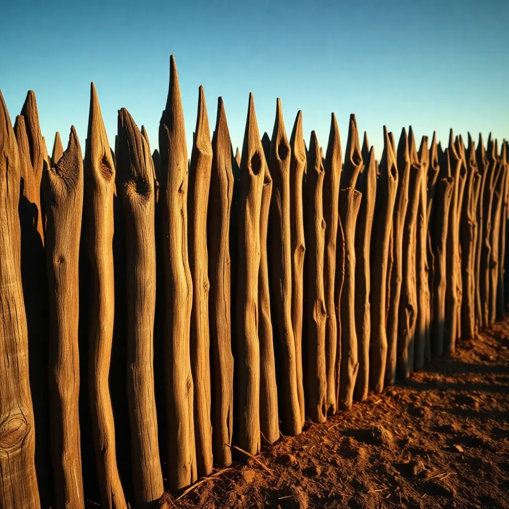 Ogrodzenie z zaostrzonych pali