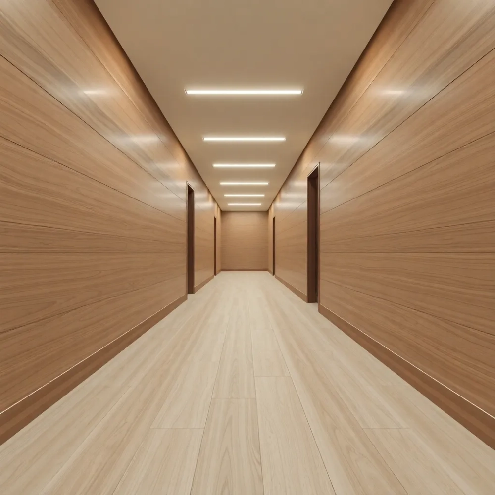 Panele w wąskim korytarzu