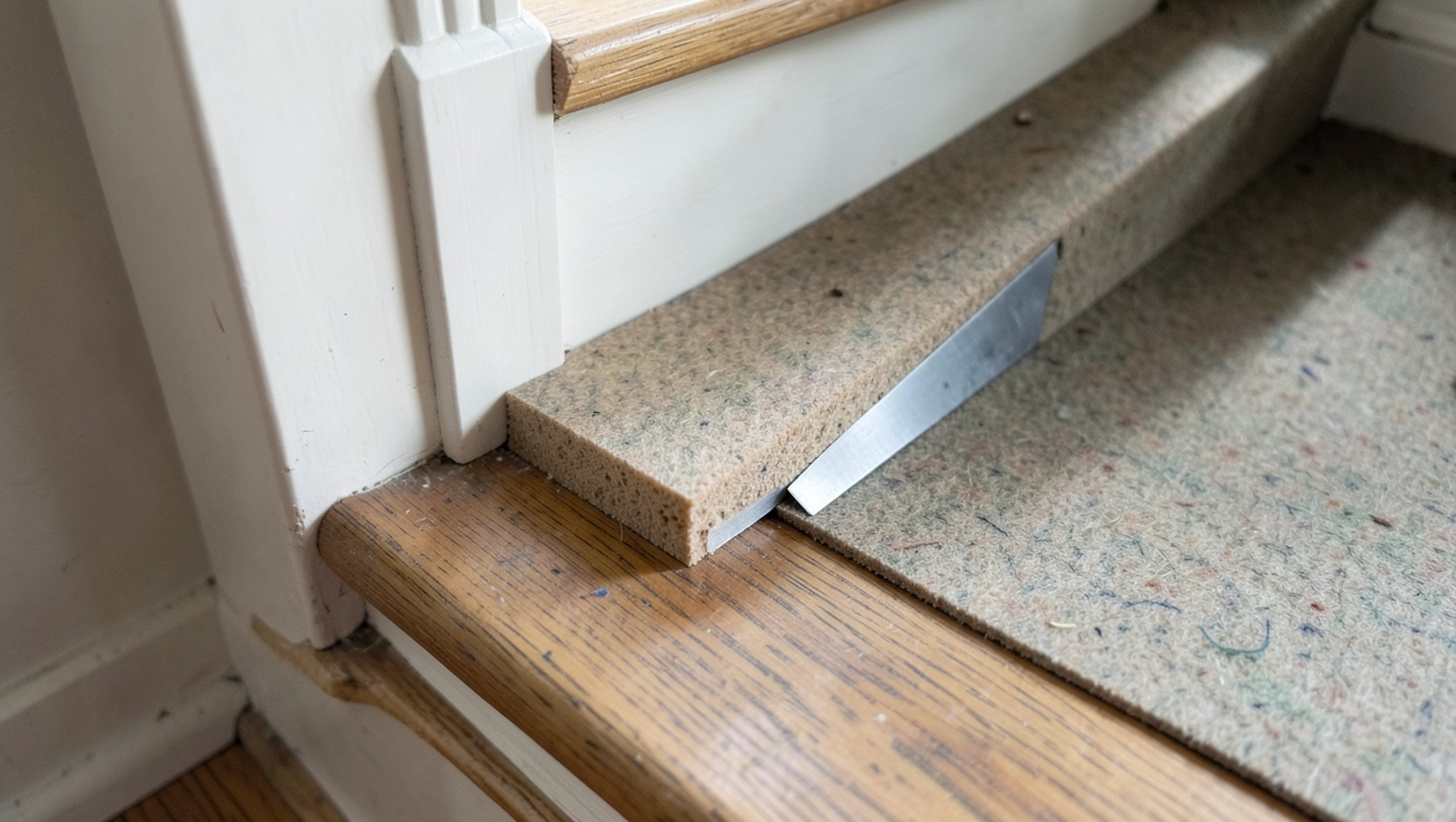 Podcinanie podkładu pod schodami