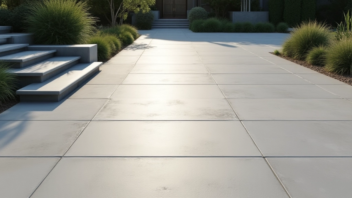 Podjazd z betonu szczotkowanego