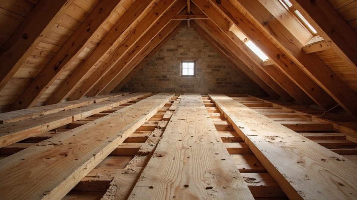 podłoga na poddaszu na legarach