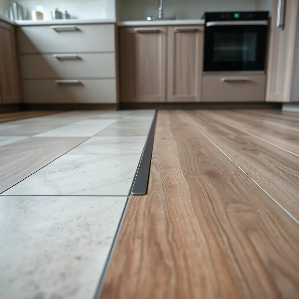 Połączenie płytek i paneli w kuchni