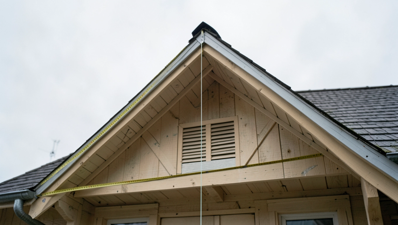 Pomiary kalenicy i okapu dachu dwuspadowego