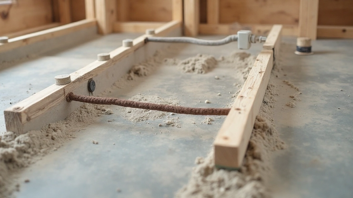 Poziomowanie legarów na betonie