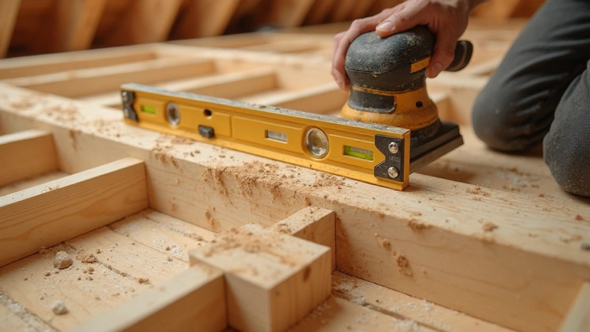 Poziomowanie legarów pod OSB