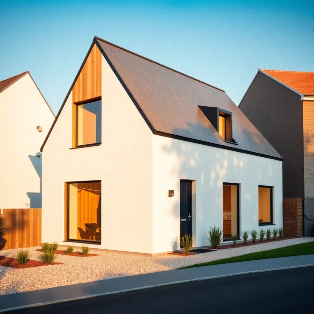 Projekty domów z dachem jednospadowym na wąską działkę