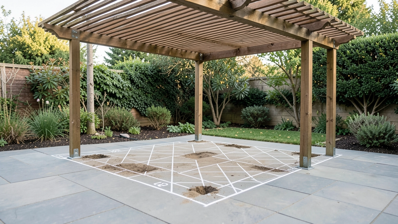 Przygotowanie podłoża pod pergolę lamelową