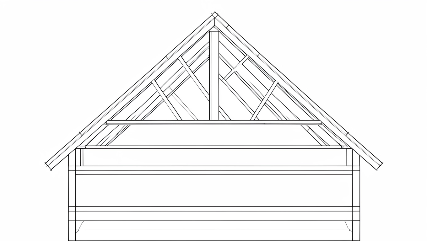 Schemat konstrukcji dachu dwuspadowego