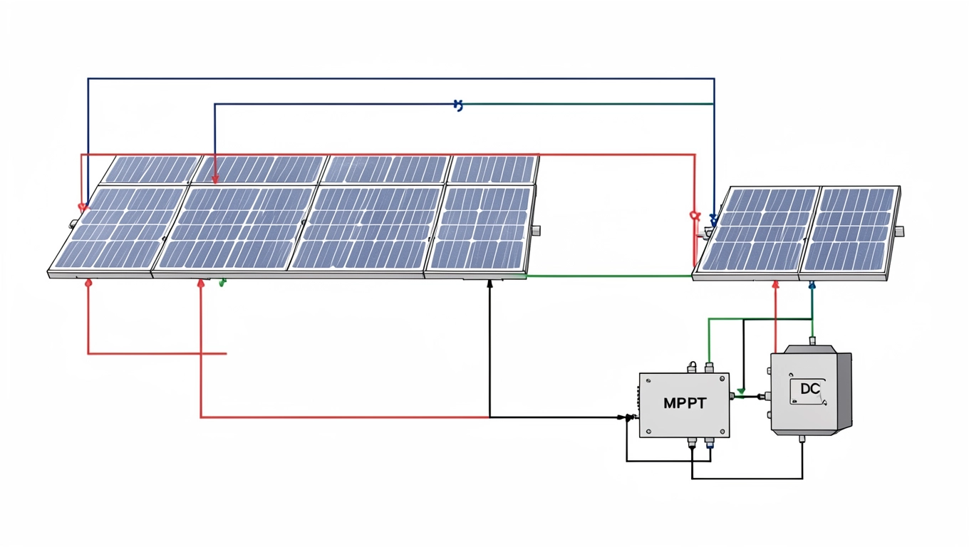 Schemat łączenia paneli w instalacji off-grid