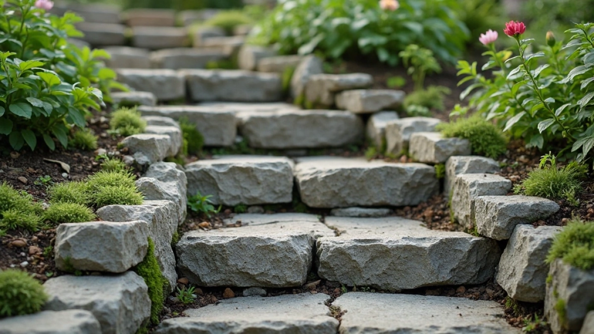 Schody z bloczków betonowych