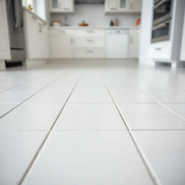 Białe płytki podłogowe do kuchni