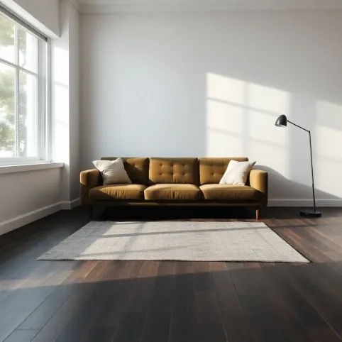 Ciemną podłogą w salonie aranżacje