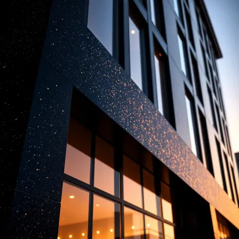 Czarna Elewacja z brokatem