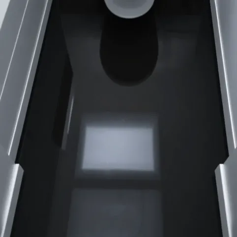 Czarna podłoga w małej łazience