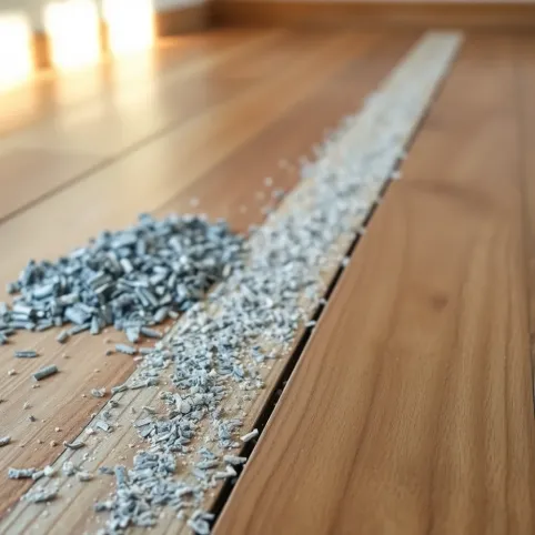 Czyszczenie drewnianej podłogi za pomocą metalowych opiłków