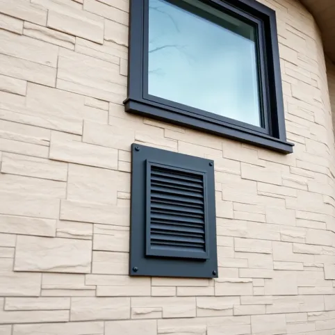 Dolot powietrza do kominka elewacja