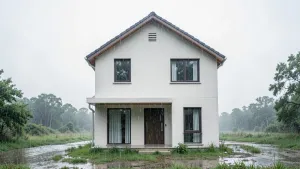 dom piętrowy z dachem dwuspadowym