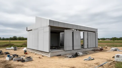 Dom z płyt betonowych