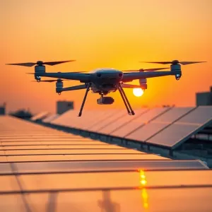 Dron do mycia paneli fotowoltaicznych