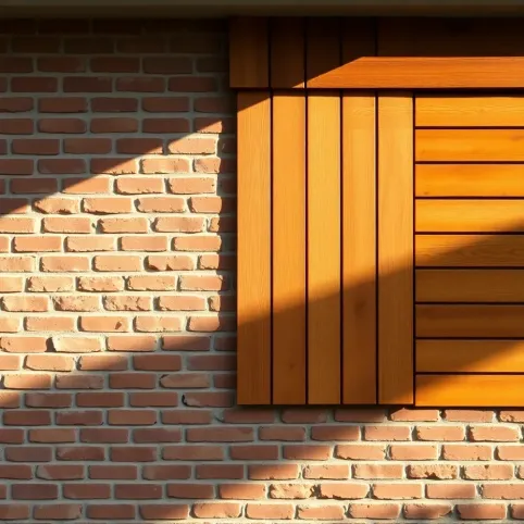 Elewacja z cegły i drewna