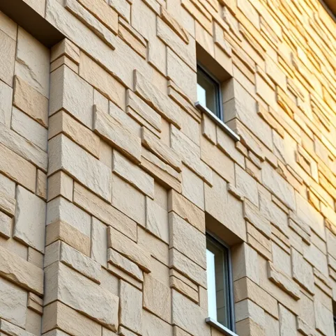 Elewacja z kamienia na styropianie